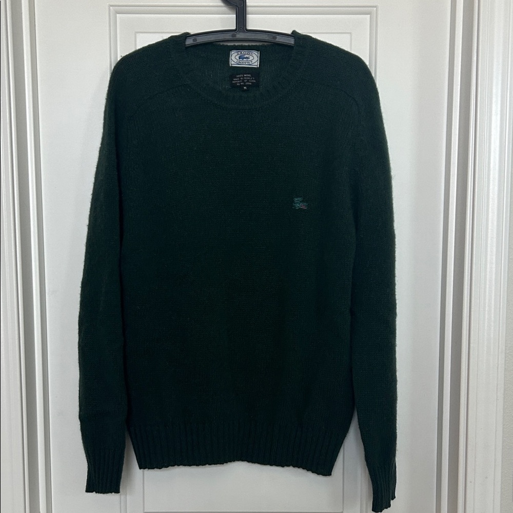Lacoste Deep Green Wool Crewneck Sweater